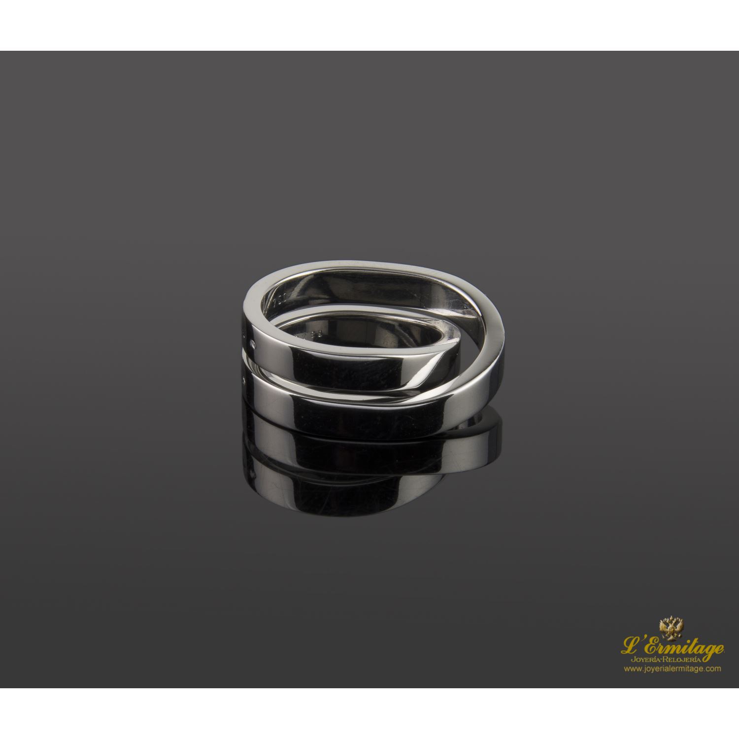 Sortija paris nouvelle vague oro blanco. Talla 53.