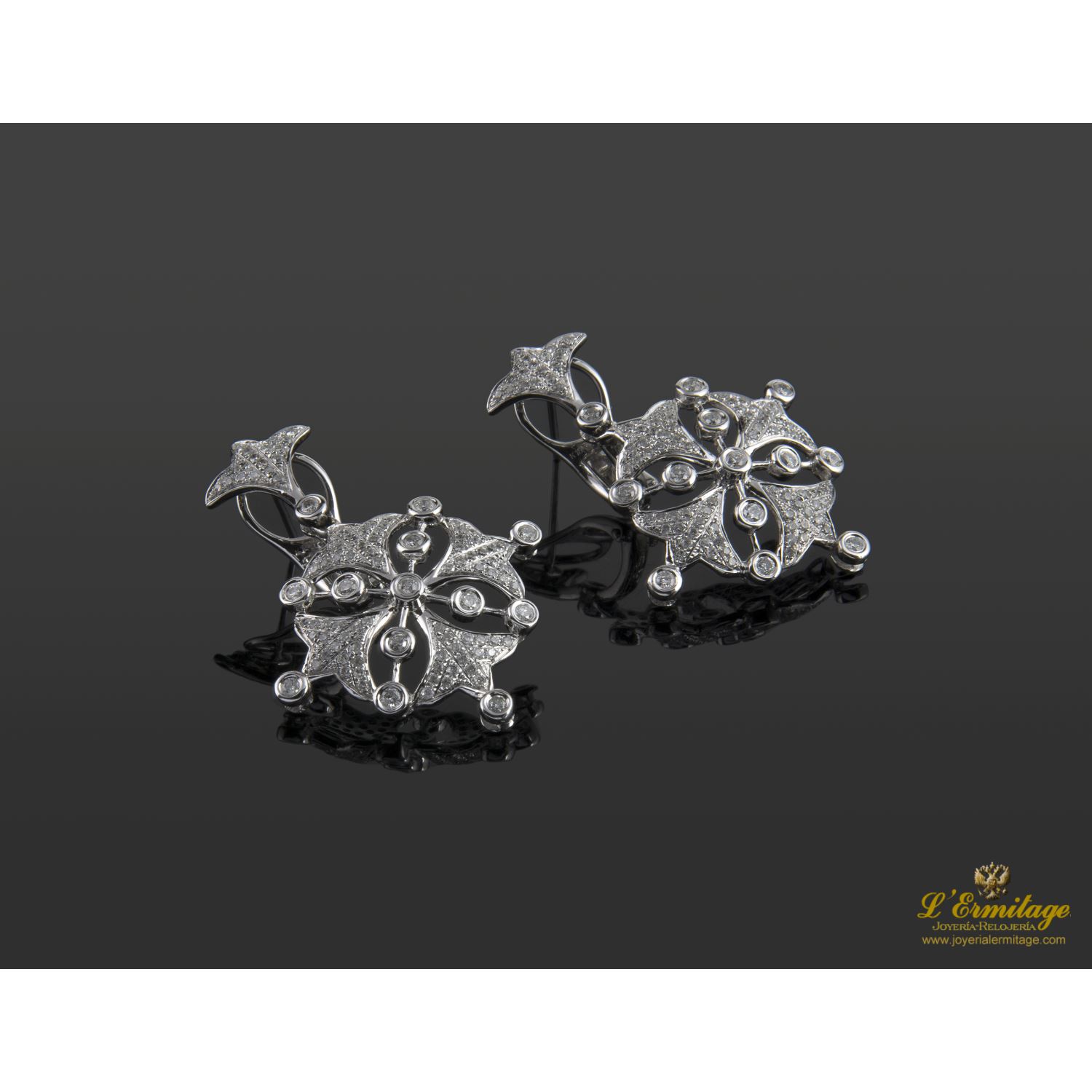 Pendientes en oro blanco con brillantes