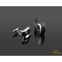 Gemelos oro blanco y onix