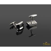 Gemelos oro blanco y onix