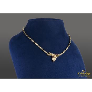 COLLARES<BR>GARGANTILLA ORO AMARILLO DIAMANTES Y R... · ref.: (CMX)