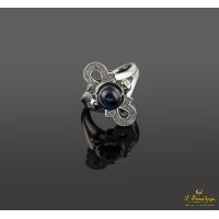 ANILLOS / SORTIJAS<BR>SORTIJA ORO BLANCO ZAFIRO Y DIAMANTES