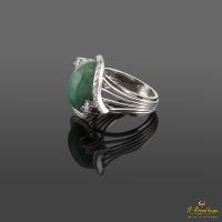 Sortija oro blanco jade y diamantes 