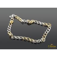 Cadena oro blanco oro amarillo y diamantes. 40Cm.