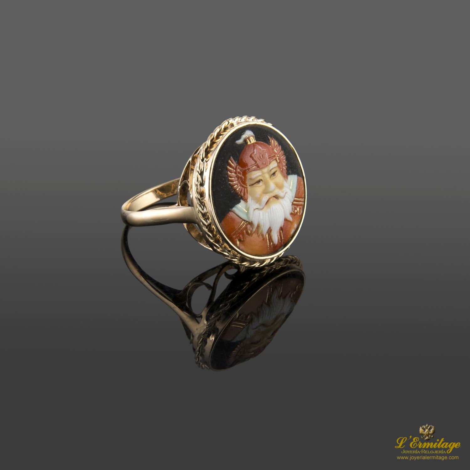 Sortija antigua oro amarillo icono chino