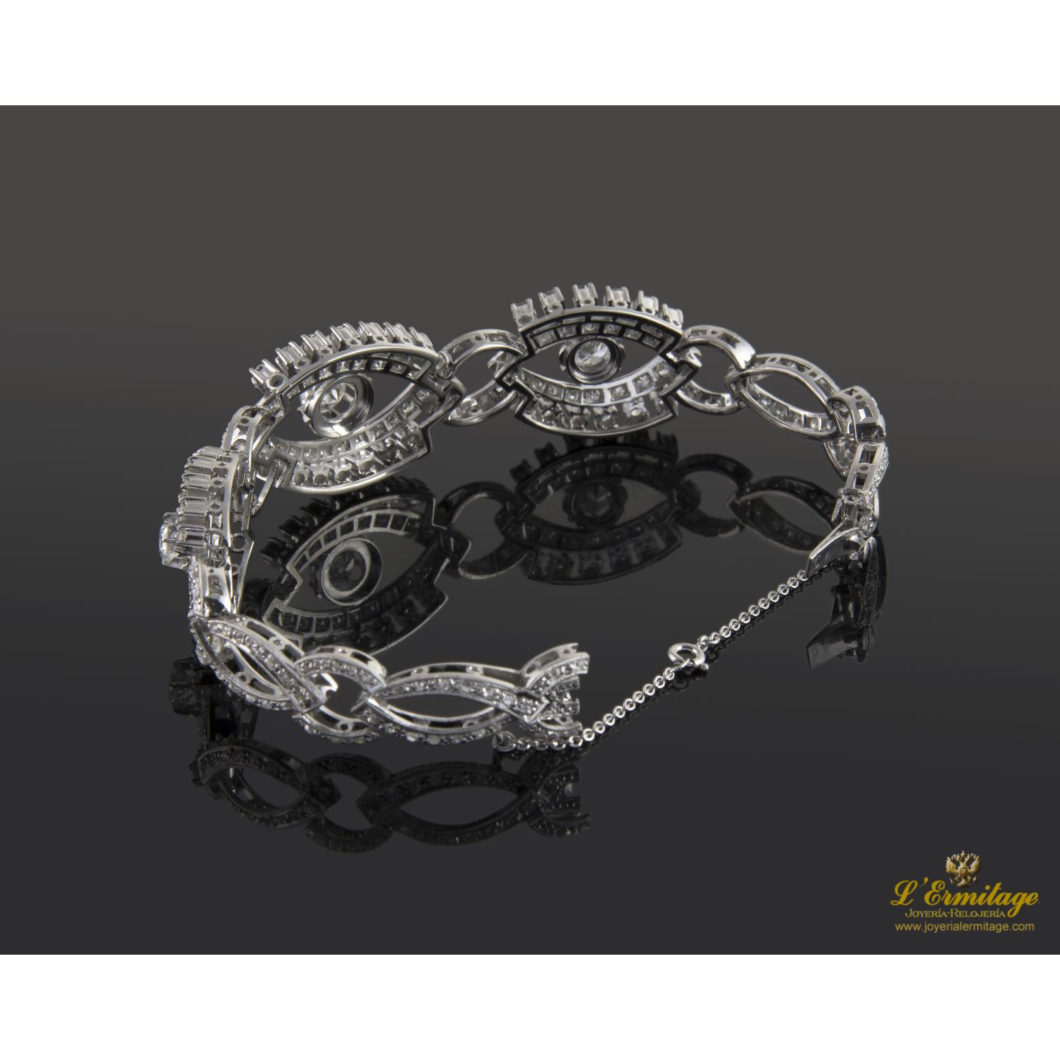 Pulsera oro blanco diamantes