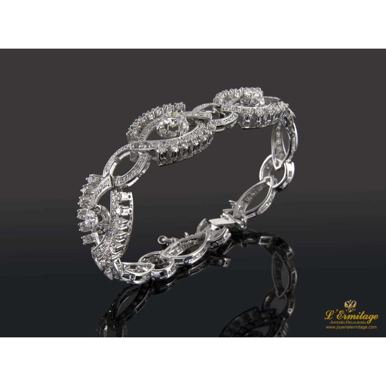Pulsera oro blanco diamantes
