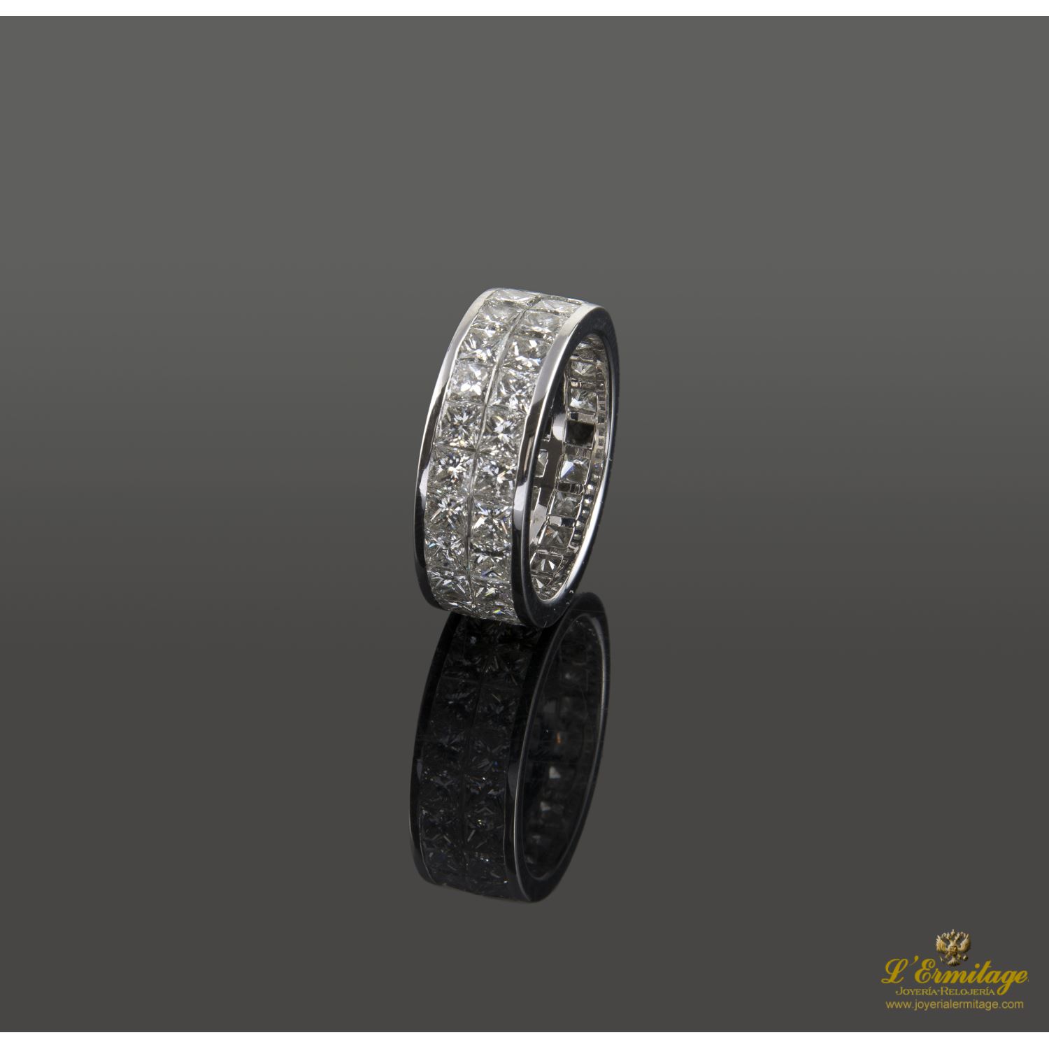 Sortija oro blanco y diamantes