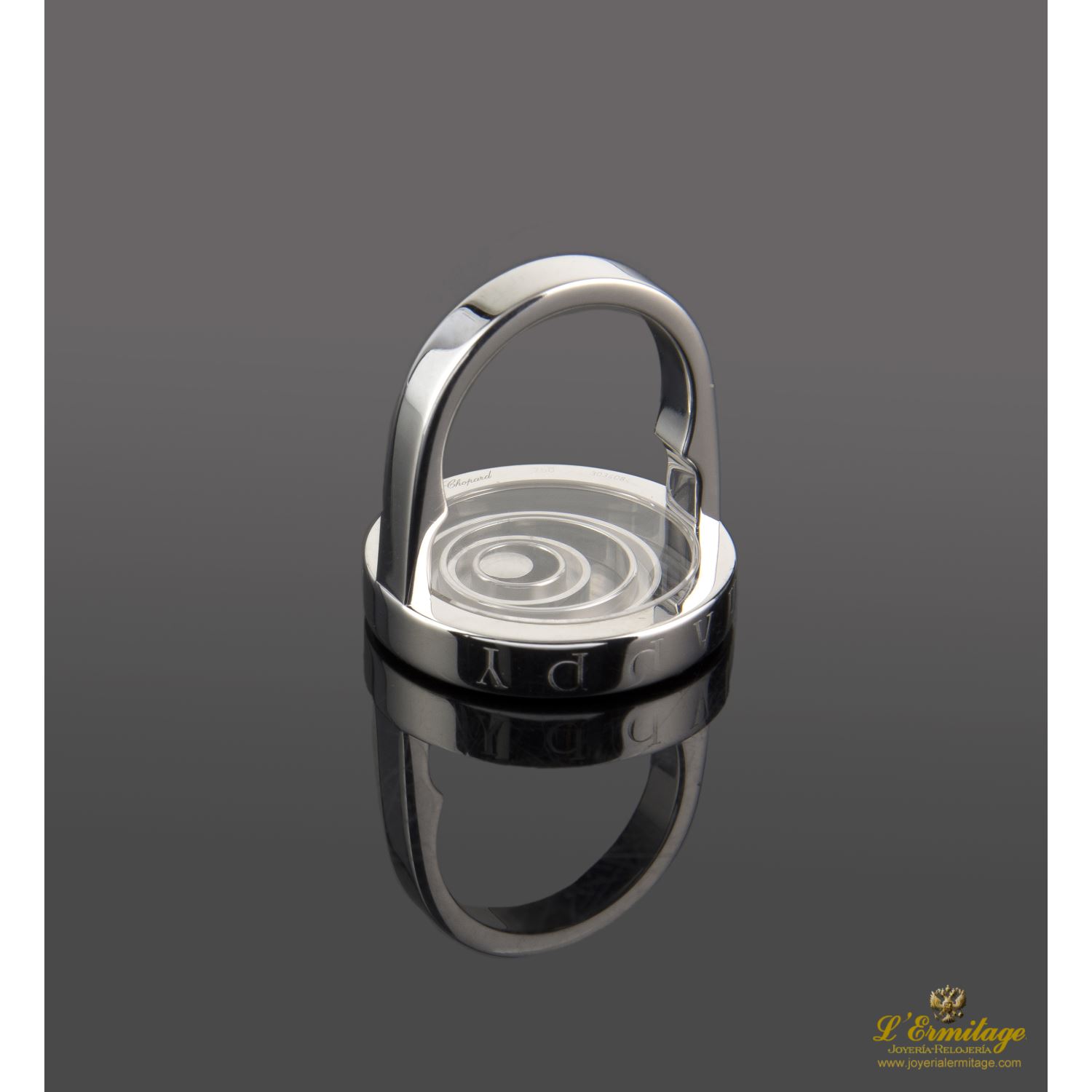 Sortija chopard happy spirit oro blanco y diamante.