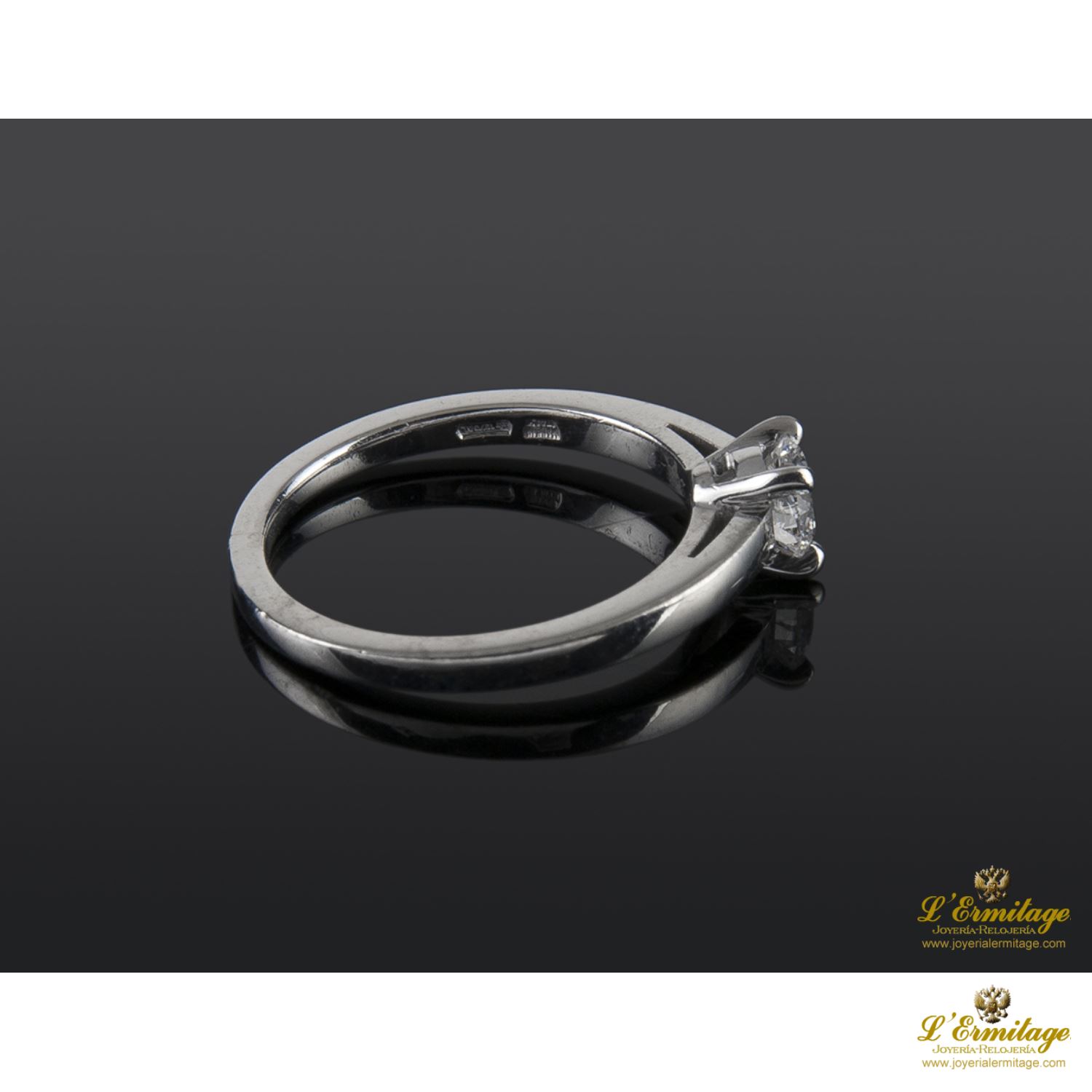 Sortija solitario bulgari oro blanco