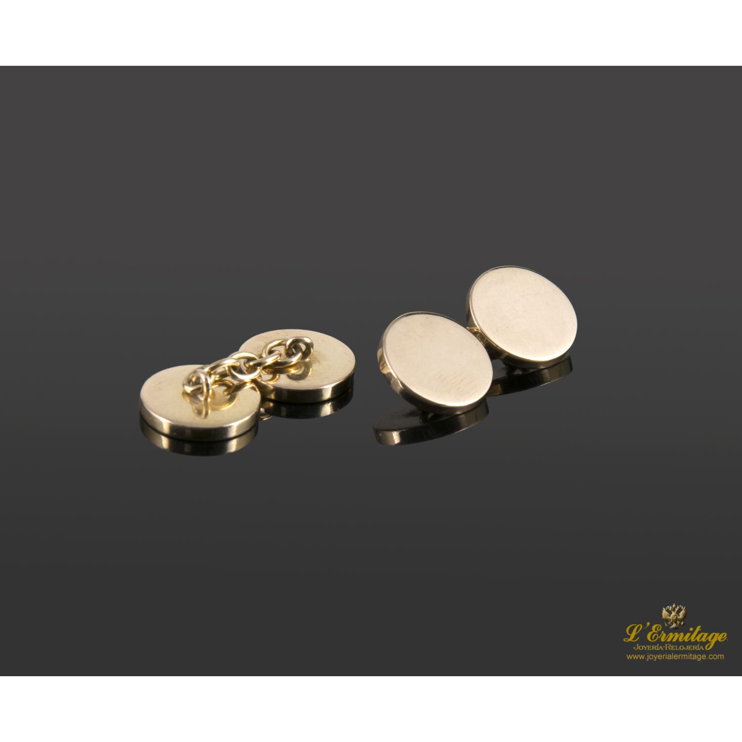 Gemelos en oro amarillo.