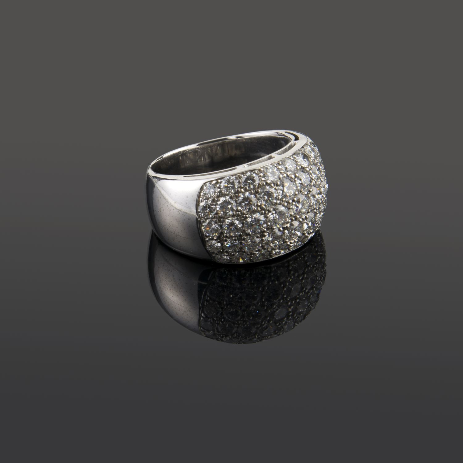 Sortija oro blanco con cuajado de diamantes