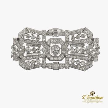 BROCHES / ALFILERES<BR>BROCHE-ALFILER ART-DECO ORO BLANCO Y D... · ref.: (RMIM)