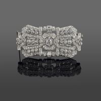 Broche-alfiler art-deco oro blanco y diamantes
