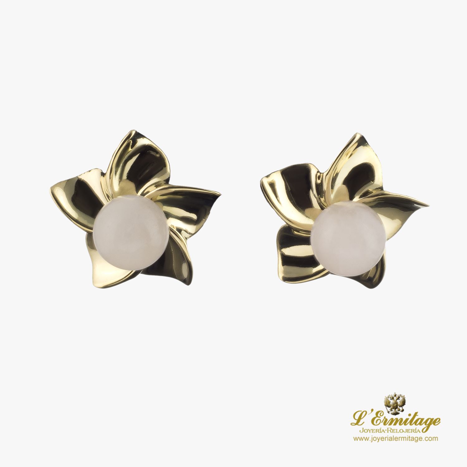 Pendientes oro amarillo piedra luna