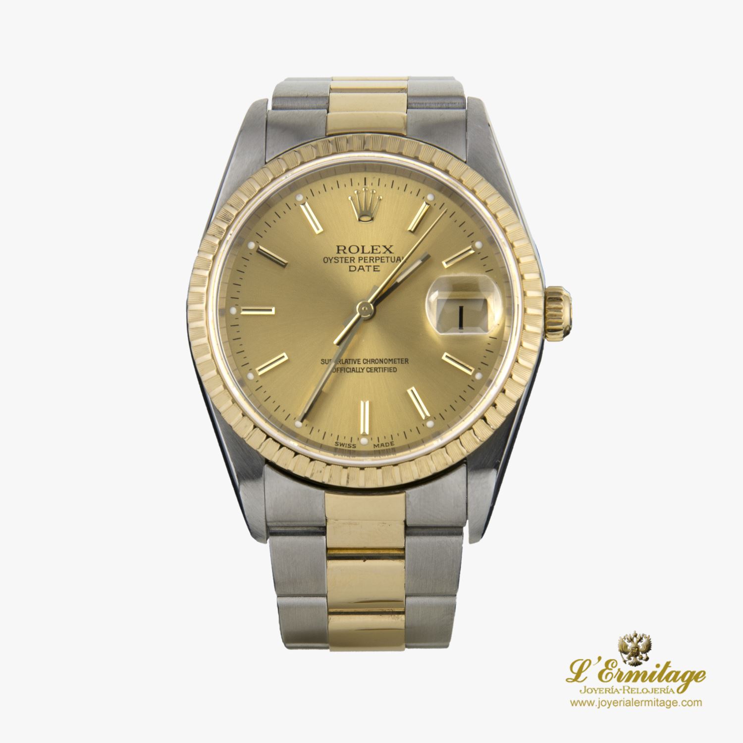 Date acero y oro caballero 34mm 