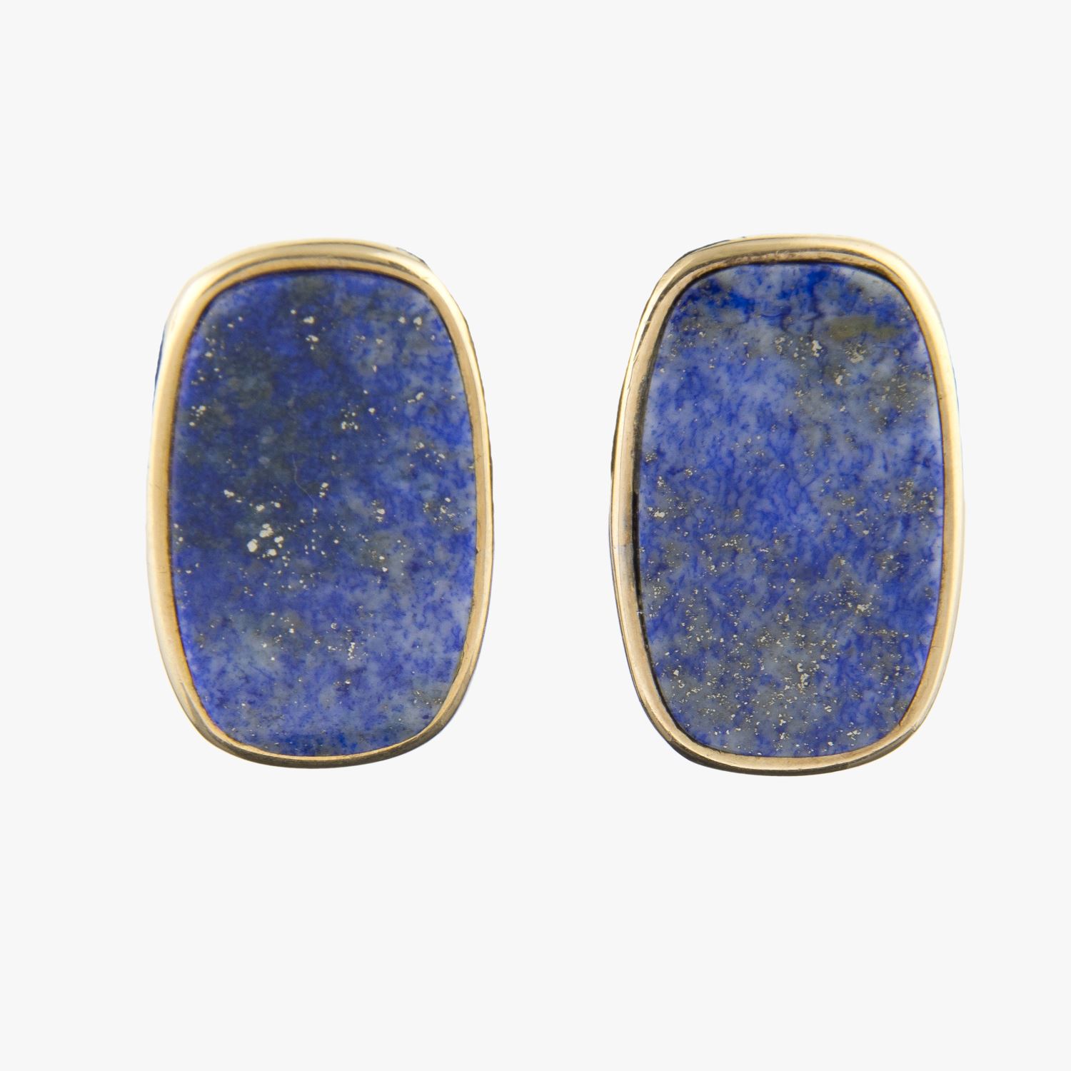 Pendientes en oro amarillo y lapislazuli.