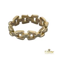 PULSERAS<BR>PULSERA ORO AMARILLO ESLABONES LISOS