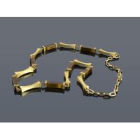 Gargantilla oro amarillo adornos  ojo de tigre