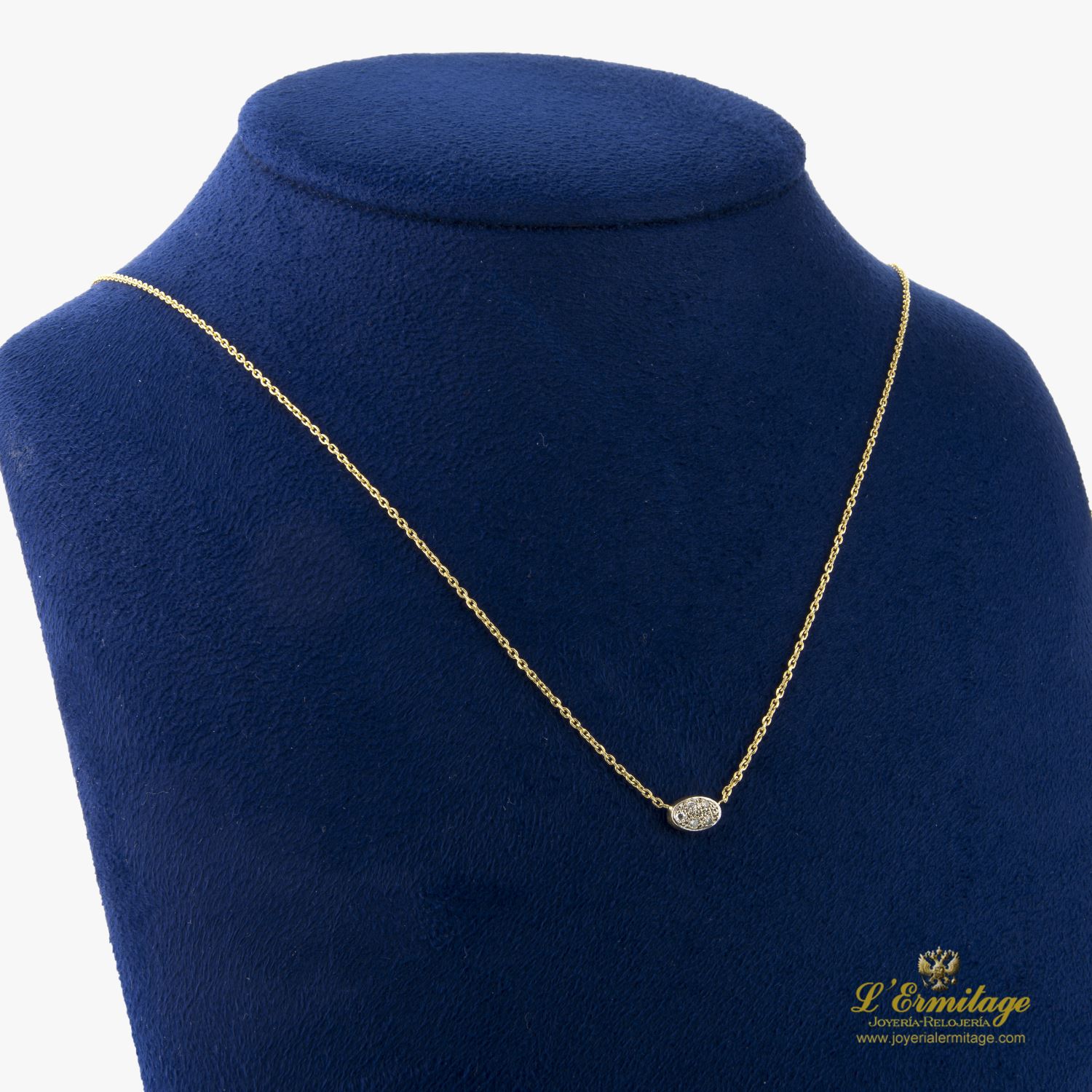 Gargantilla oro amarillo y cuajado de diamantes