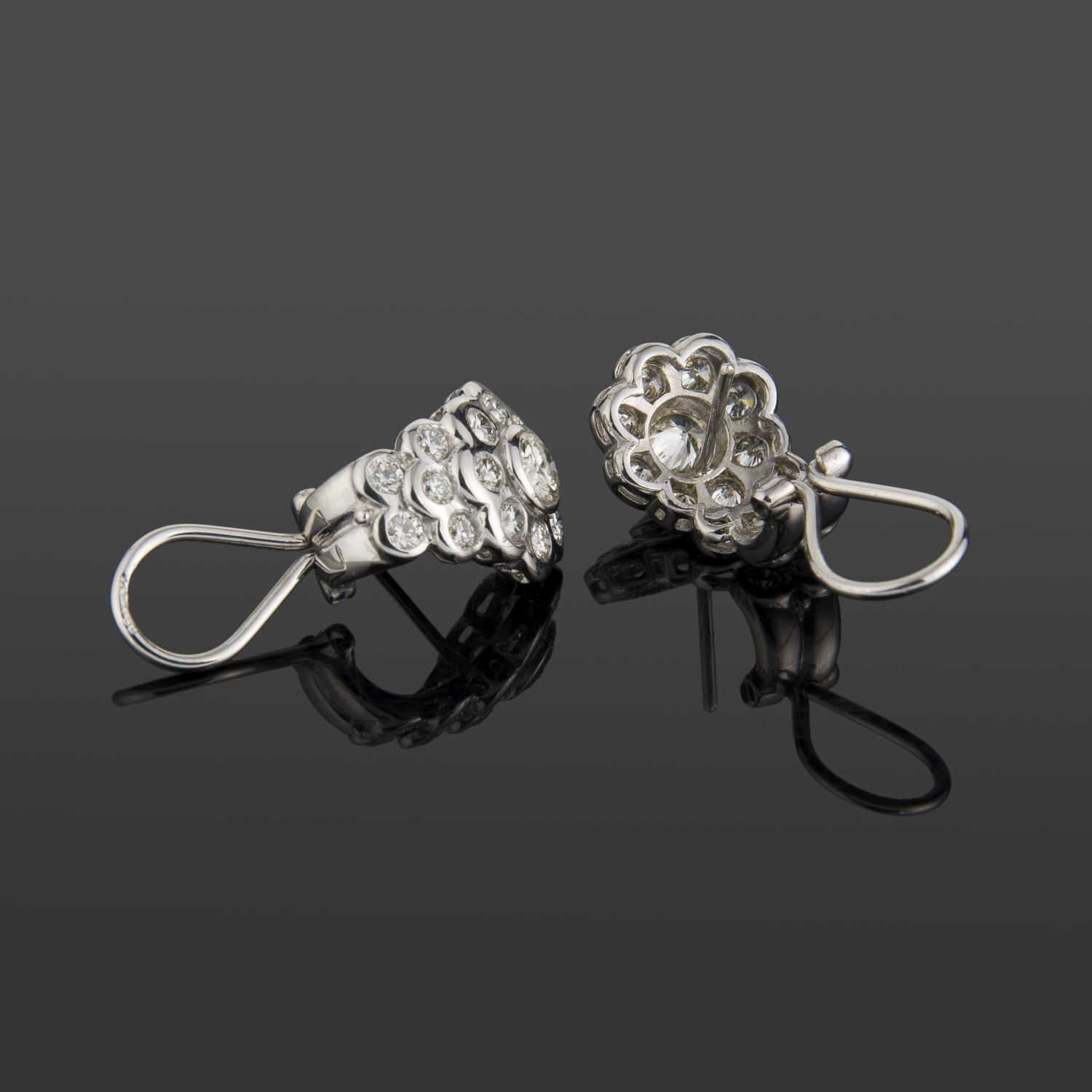 Pendientes oro blanco y diamantes