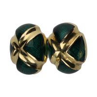 GEMELOS<BR>GEMELOS EN ORO AMARILLO CON ESMALTE.