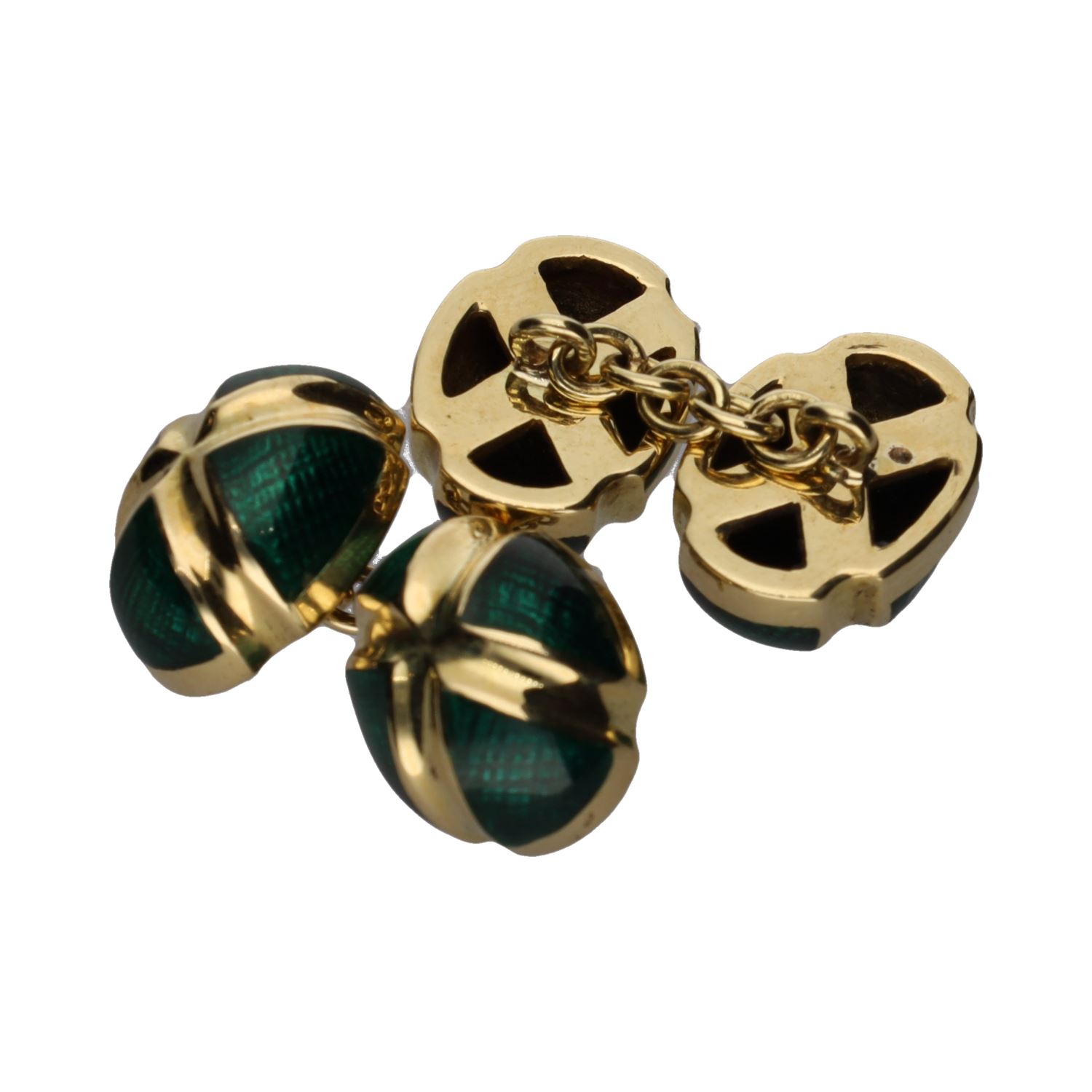 Gemelos en oro amarillo con esmalte.