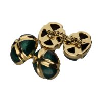 Gemelos en oro amarillo con esmalte.