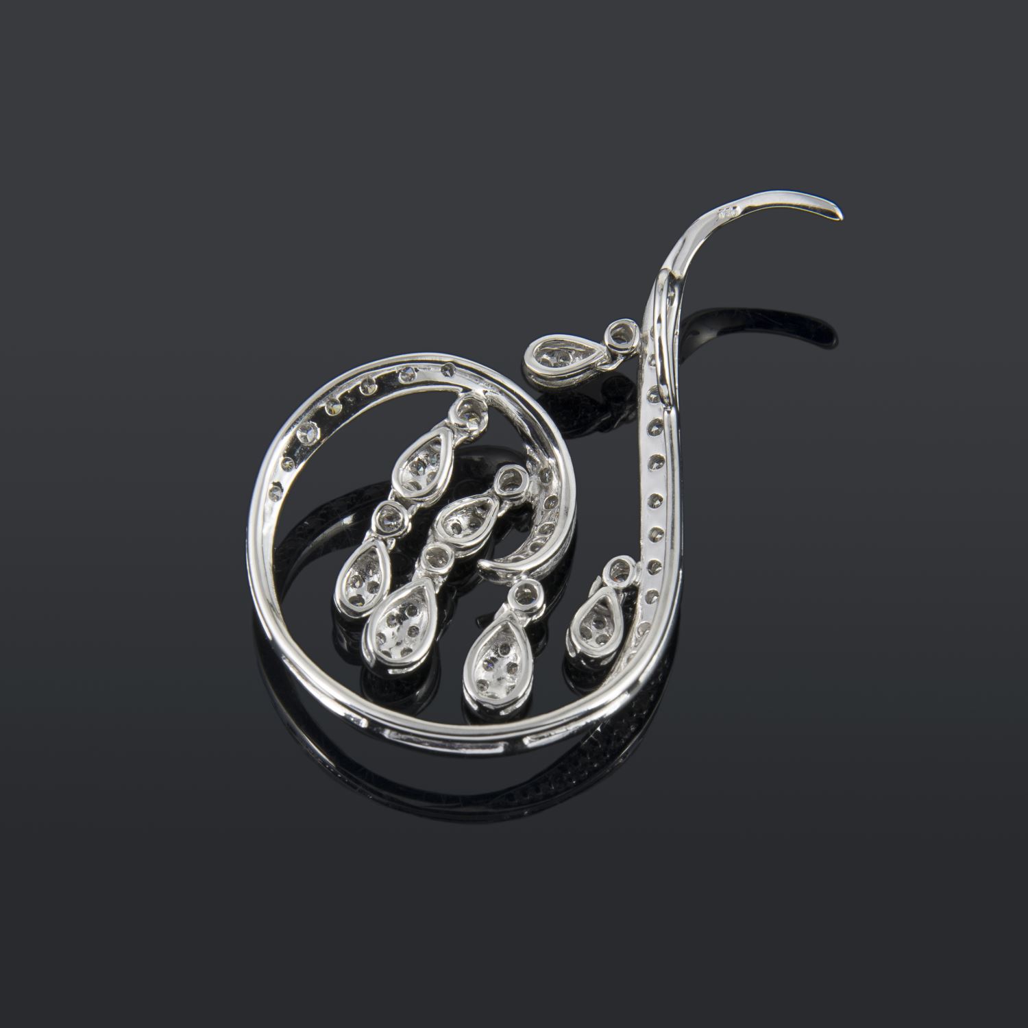 Colgante oro blanco y cuajado de diamantes