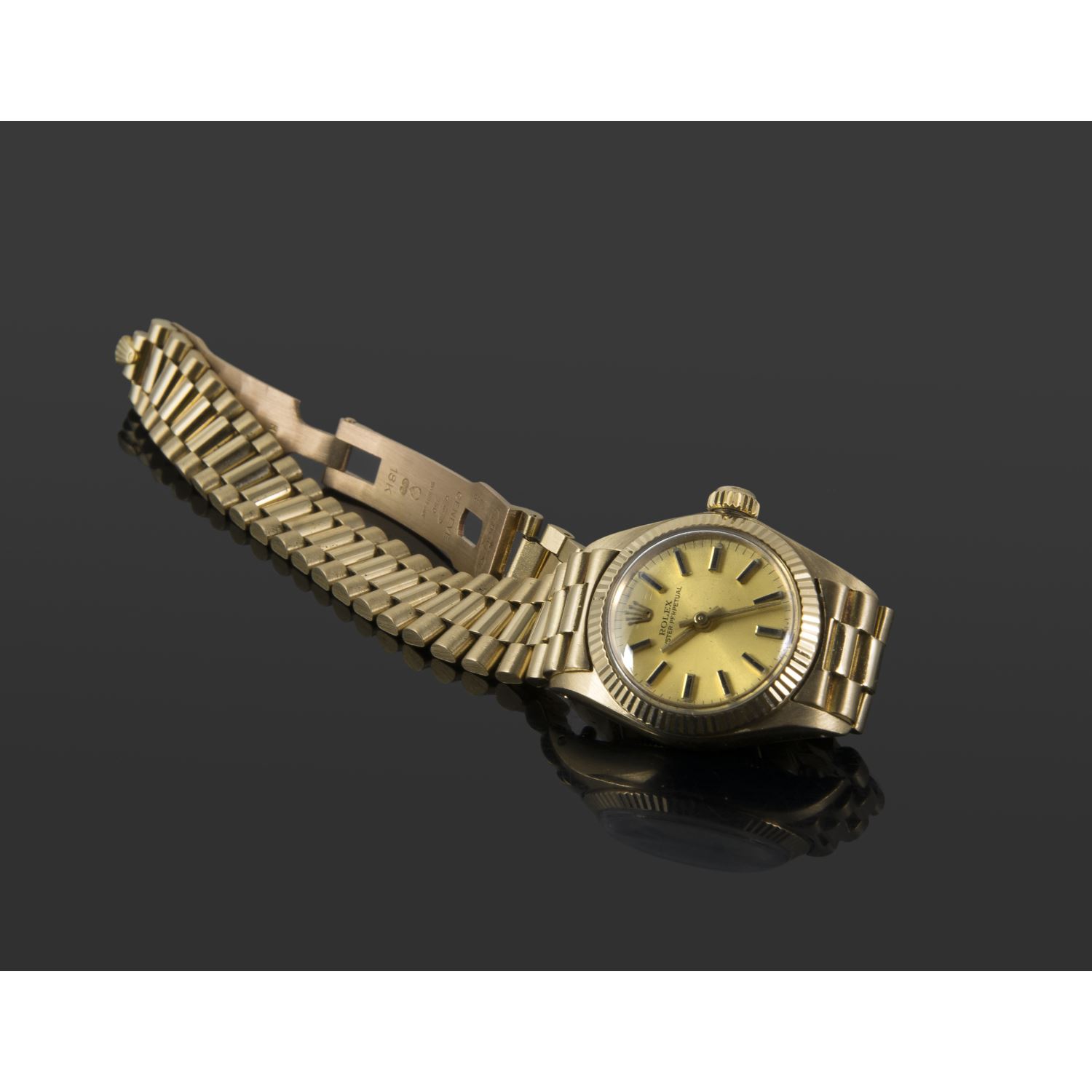 Oyster perpetual oro amarillo president señora 26mm 