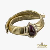 COLLARES<BR>GARGANTILLA TUBOGAS SEMIRRÍGIDA ORO AM...