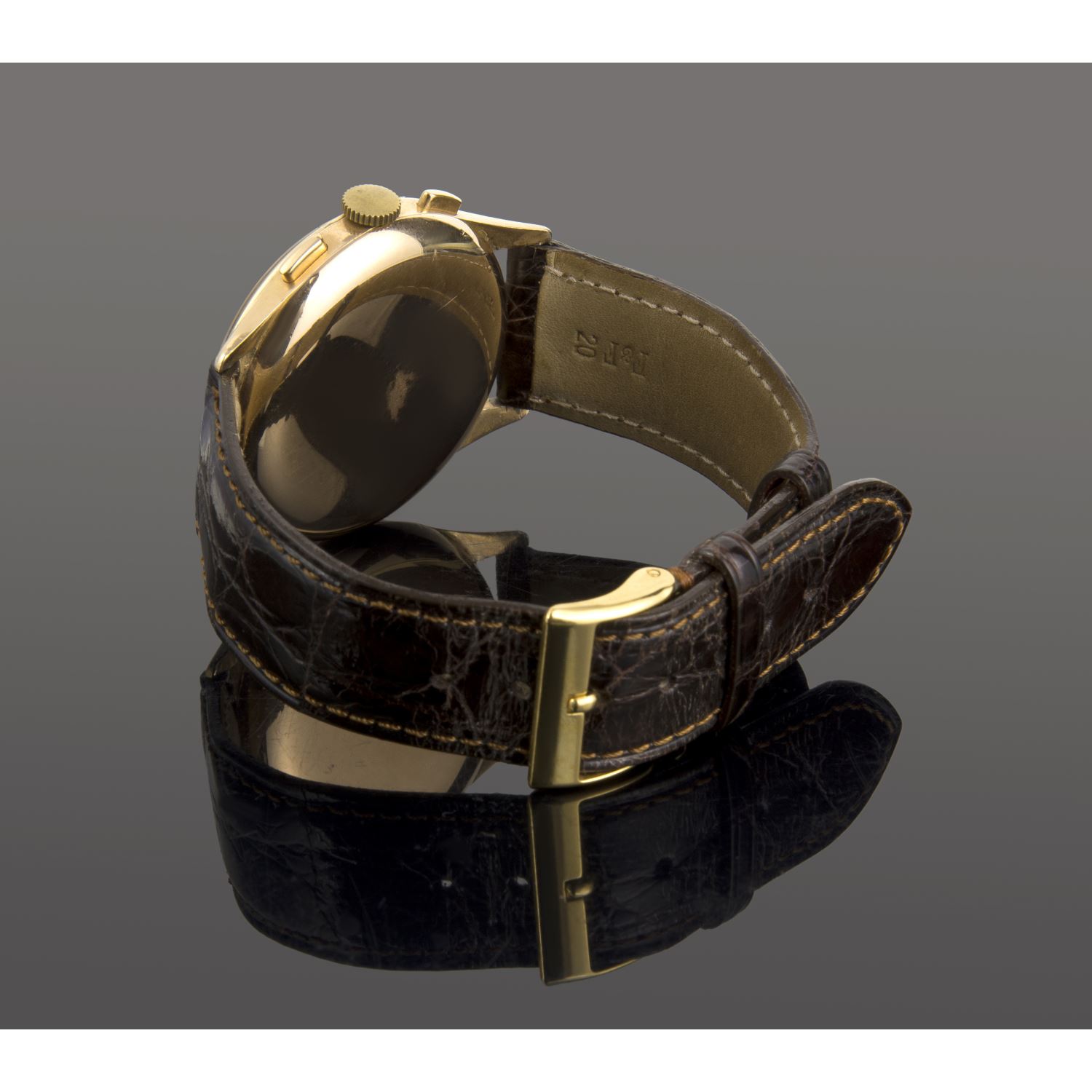 Vintage chronograph oro amarillo cuerda manual caballero 38mm 