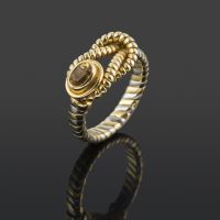 Anillo cartier nudo de hércules acero y oro citrino. Talla nº: 14. 
