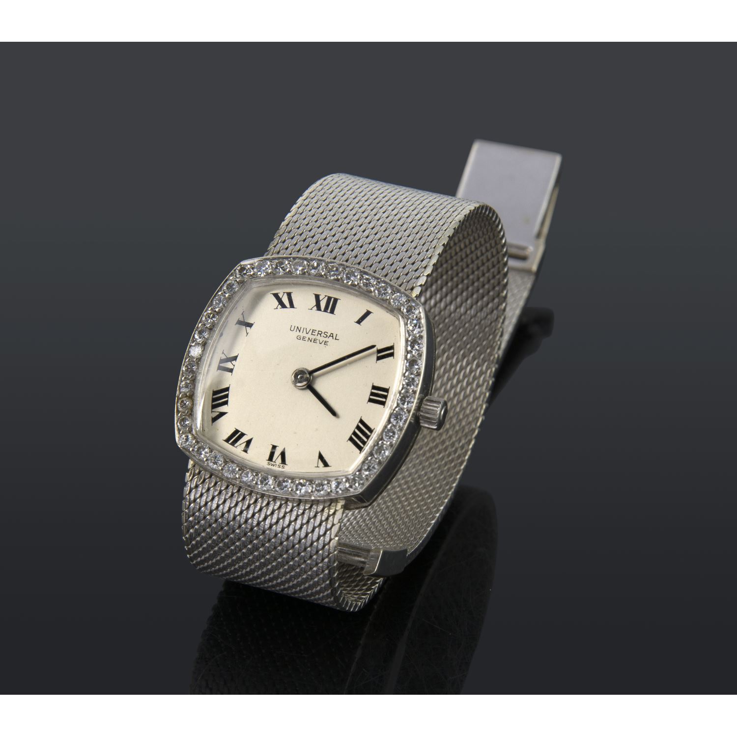 Classic oro blanco y diamantes cuerda manual señora 