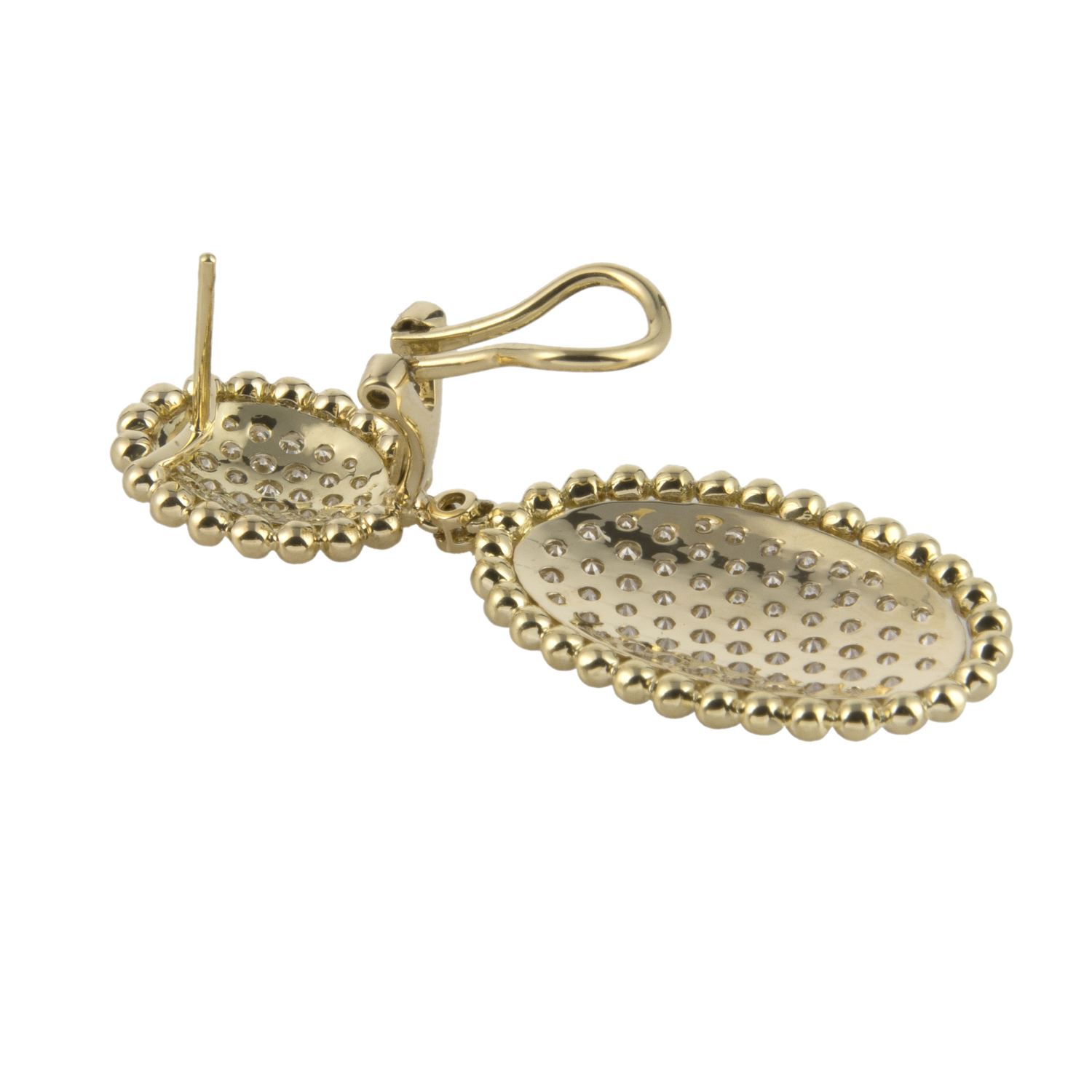 Pendientes colgantes oro amarillo y diamantes