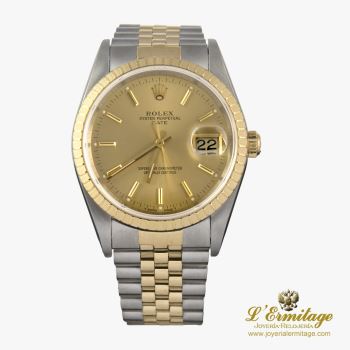 ROLEX<BR> DATE ACERO Y ORO CABALLERO JUBILE 34M... · ref.: 15223