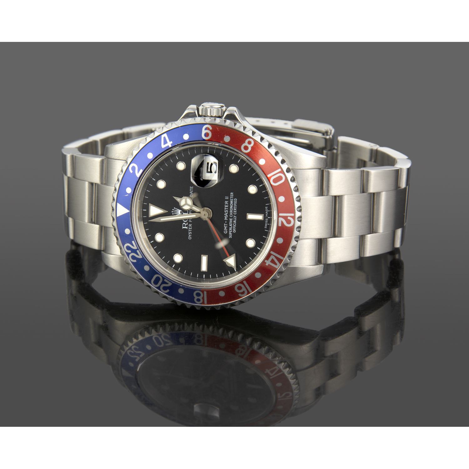 Gmt-master ii acero pepsi.  