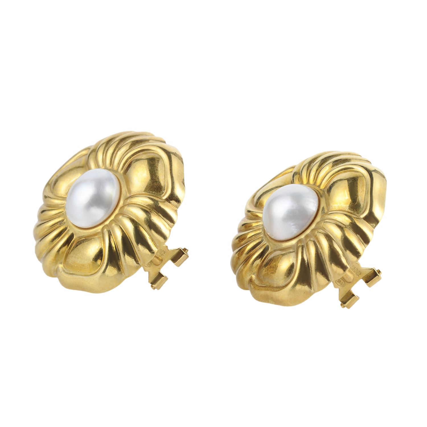 Pendientes antiguos oro amarillo y media perla