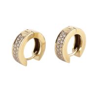 Pendientes criollas mini oro amarillo y diamantes.