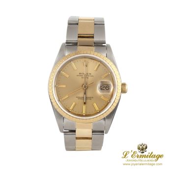 ROLEX<BR>OYSTER PERPETUAL DATE ACERO Y ORO 34MM... · ref.: 15223