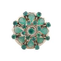 Sortija en oro amarillo con crisoprasas.