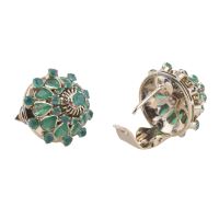 Pendientes en oro amarillo y crisoprasas.