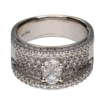 ANILLOS / SORTIJAS<BR>SORTIJA EN ORO BLANCO Y DIAMANTES. TAL... · ref.: (SMX)