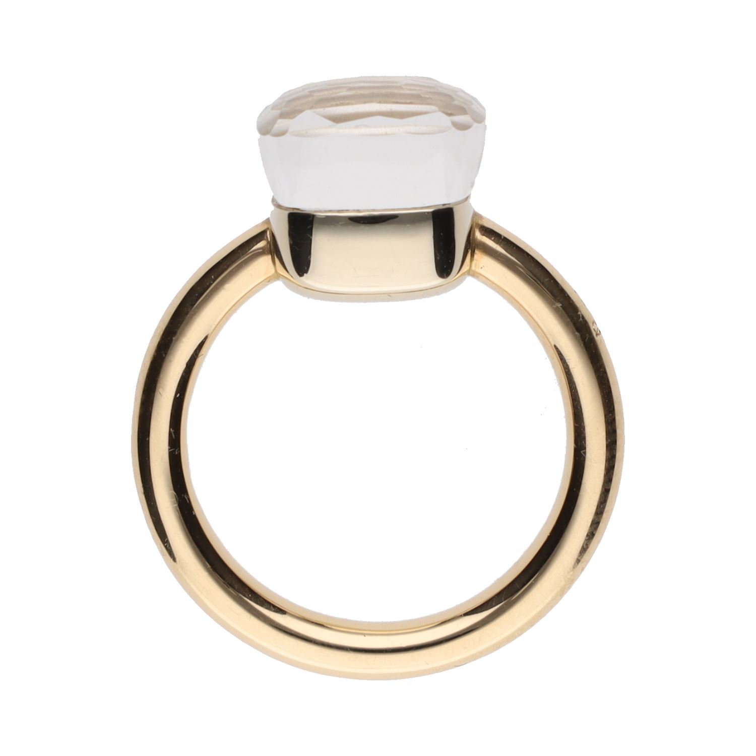 Sortija pomellato en oro amarillo con un cuarzo. Talla 13.