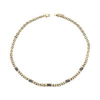 COLLARES<BR>COLLAR EN ORO AMARILLO Y ZAFIROS.