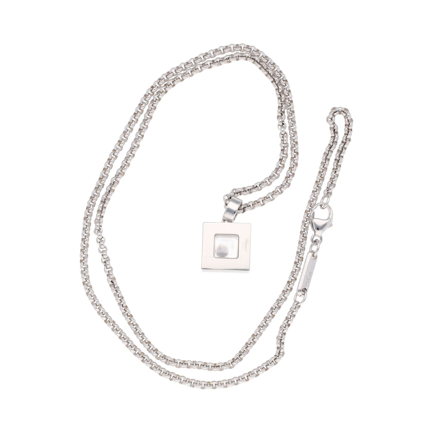 Collar happy diamond icon en oro blanco y brillante.