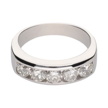 ANILLOS / SORTIJAS<BR>SORTIJA CINQUILLO EN ORO BLANCO CON DI... · ref.: PRESENTA CERTIFICADO...