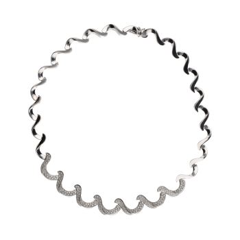 COLLARES<BR>COLLAR EN ORO BLANCO CON BRILLANTES. · ref.: (NSCM)