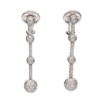 PENDIENTES<BR>PENDIENTES LARGOS EN ORO BLANCO Y BRIL... · ref.: (SIM)