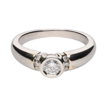 ANILLOS / SORTIJAS<BR>SORTIJA SOLITARIO EN ORO BLANCO CON BR... · ref.: PRESENTA CERTIFICADO...